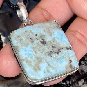 Dolphin Stone Caribbean Larimar Pendant 1 7/8”